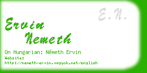 ervin nemeth business card