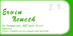 ervin nemeth business card